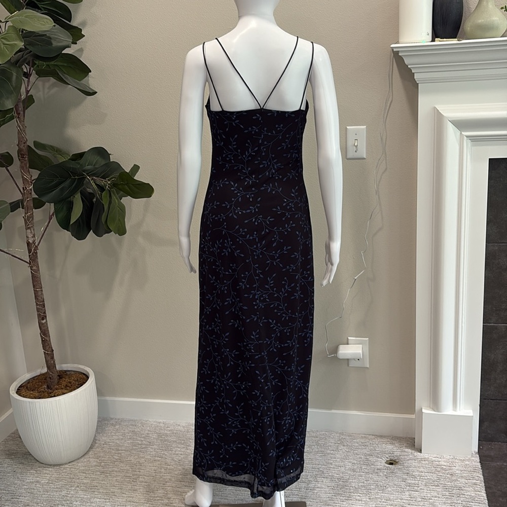 Vintage Byer Too! Floral Vines Glitter Slipdress Size M Empire Maxi Dress Y2K - Picture 9 of 15